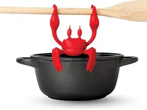 Red the Crab Silicone Spoon Rest – Heat-Resistant Utensil Holder for Stove Top, Grill & Kitchen – Non-Slip Silicone Spoon Holder, Steam Releaser & Fun Kitchen Gift Organizer