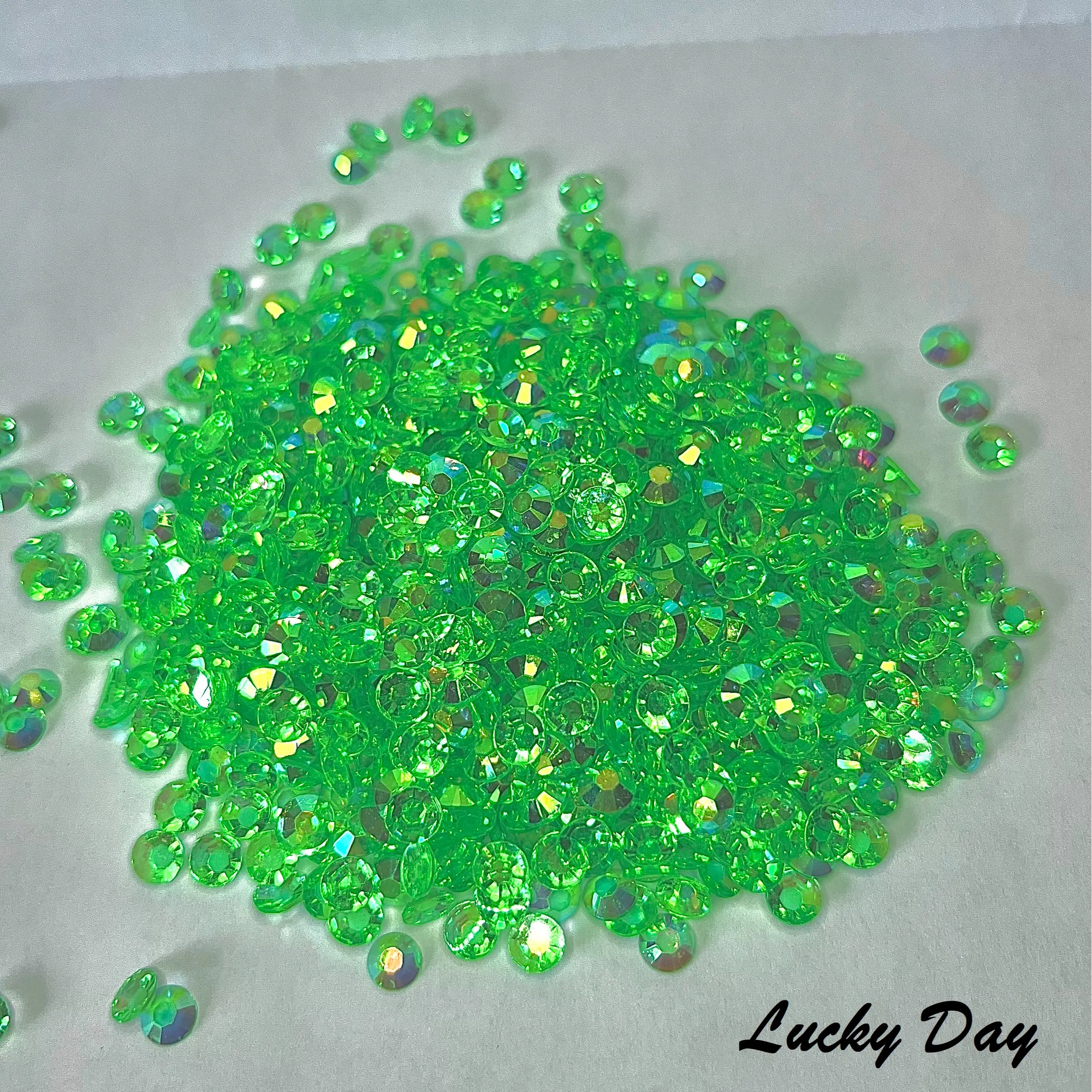 Transparent / Translucent Jelly Rhinestones 1000pcs - 5MM and 4MM sizes- Non-Hotfix flatback Resin AB - SS20, and SS16 - LUCKY DAY