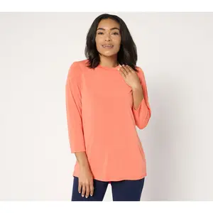 QVC Susan Graver Modern Essentials Regular Liquid Knit Crew Neck Women's Top