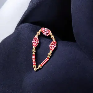 Shango Orisha Ilde Santo Pulvera Santeria Yoruba Ifa Red Bead Bracelet with Gold Accents Unisex 8 Inch Spiritual Connection Accessory