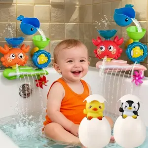 Interactive Crab Duck Penguin Shower Toy, Shower Spray Egg, Multicolor Bath Toy, Durable Abs Material, Fun Bath Time, Interaction, Perfect Gift for Kids