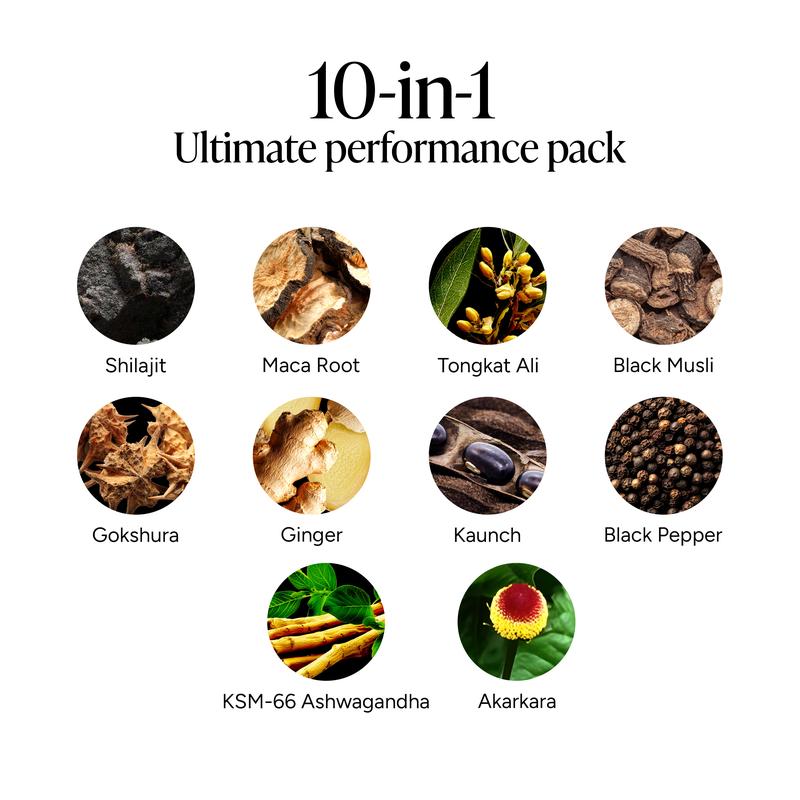 Root Labs 10-in-1 Alpha + Sea Moss Combo | New Year New Me Edition | Himalayan Shilajit + 92-Mineral Sea Moss | KSM-66 Ashwagandha, Maca, Tongkat Ali, Black Seed Oil | No Added Sugar | 60 + 60 Individually Wrapped Gummies | Transform Your Health Goals
