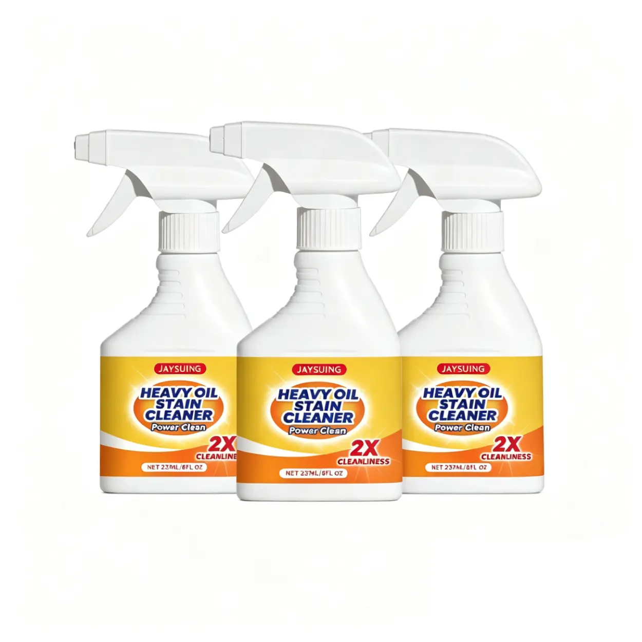 3pcs Heavy-Duty Kitchen Grease Cleaner Spray, Powerful Oil Stain Remover for Stove, Range Hood, Household Multi-Surface Cleaners