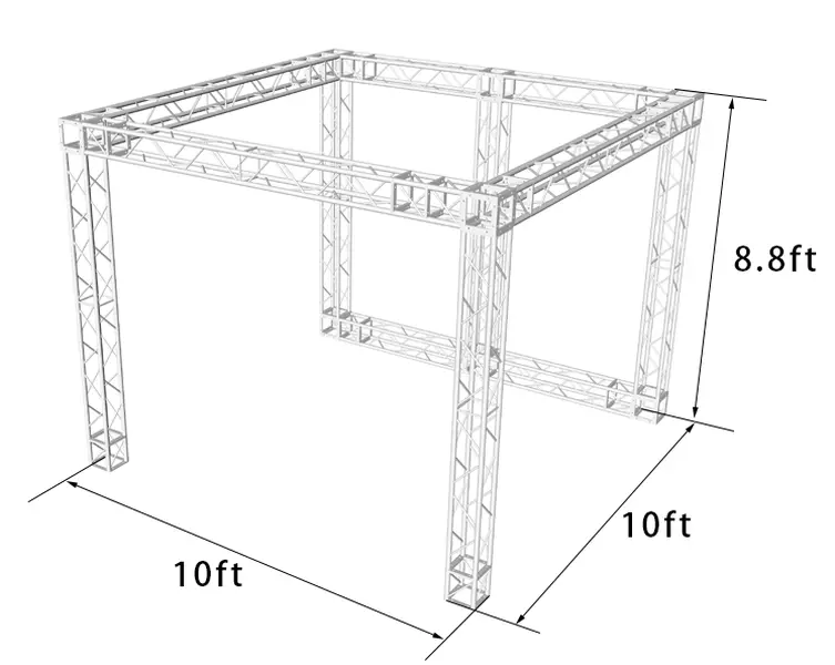 Trade Show Booth Trusses DJ Stage 10ftx10ftx8.8ft Aluminum Box Truss Exhibition