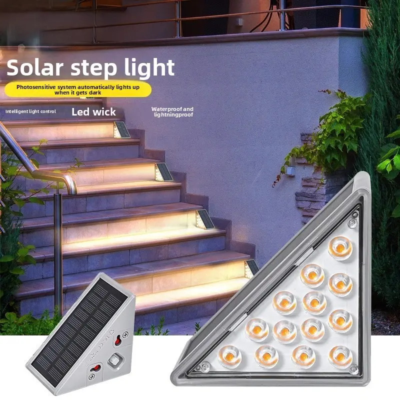 2-6 Pack Warm White Solar Step Lights, IP67 Waterproof Auto On/Off Outdoor Lamps for Stairs, Yard, Patio, Walkway & Deck,Perfect for Steps, Stairs, Yard, Patio, Front Door, Backyard Solar Lights, Garden Solar Lights, Patio Lighting