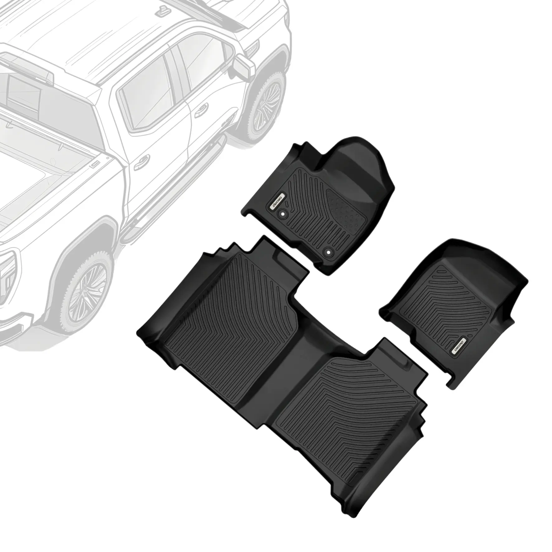 【fathersdaygift】OEDRO Floor Mats Fit for 2019-2026 Chevy Silverado/GMC Sierra 1500 & 2020-2026 Silverado/Sierra 2500HD/3500HD Crew Cab TPE Floor Liner, No Rear Underseat Storage Box