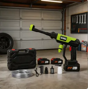 SEEVOLX 21V Cordless Pressure Washer, Rechargeable Battery Powered Portable High Pressure Washer for Car Detailing, Patio, Garden & Home Use