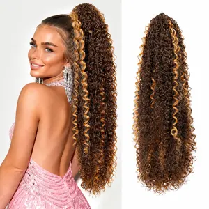 20inch Drawstring Ponytail Extension Hair Extensions For Women Long Curly Ponytail Synthetic Hairpieces for Daily Use