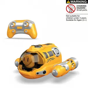 RC Spray Boat, 2.4GHz Remote Control Water Toy with Mist Spray & Light, Electric Mini Submarine Boat for Swimming Pool, Outdoor Summer Play, Kids Bath Toy for Toddlers & Teens（2 AA batteries required, not included.）