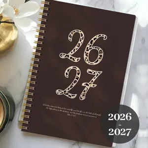 2026-2027 Leopard Print Monthly Planner, Dual Year Calendar, Study Work Life Organizer, High Aesthetic Self-Discipline Tracker