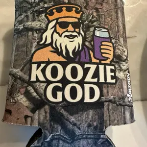 Camo KoozieGod Can Cooler - Single with "KOOZIE GOD" Design and Drinkware Theme Bottles Tumbler