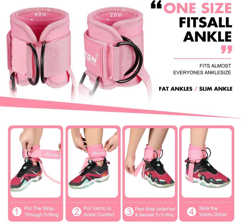 Ankle Straps for Cable Machines Kickbacks - Adjustable Comfort Ankle Cable Attachments for Gym Ankle Cuff Cable Machine Glute Kickback Straps - Leg Extensions, Curls & Ankle Cuffs Women