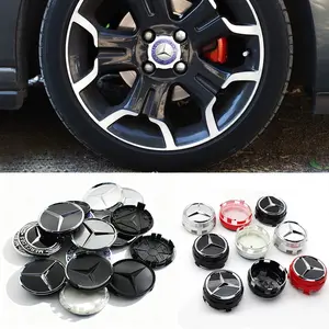 Car Wheel Center Hub Caps 75mm Mercedes Star Logo For Mercedes A B C E G Class GLA GLB GLC Auto Exterior Decoration Accessories (4PCS)