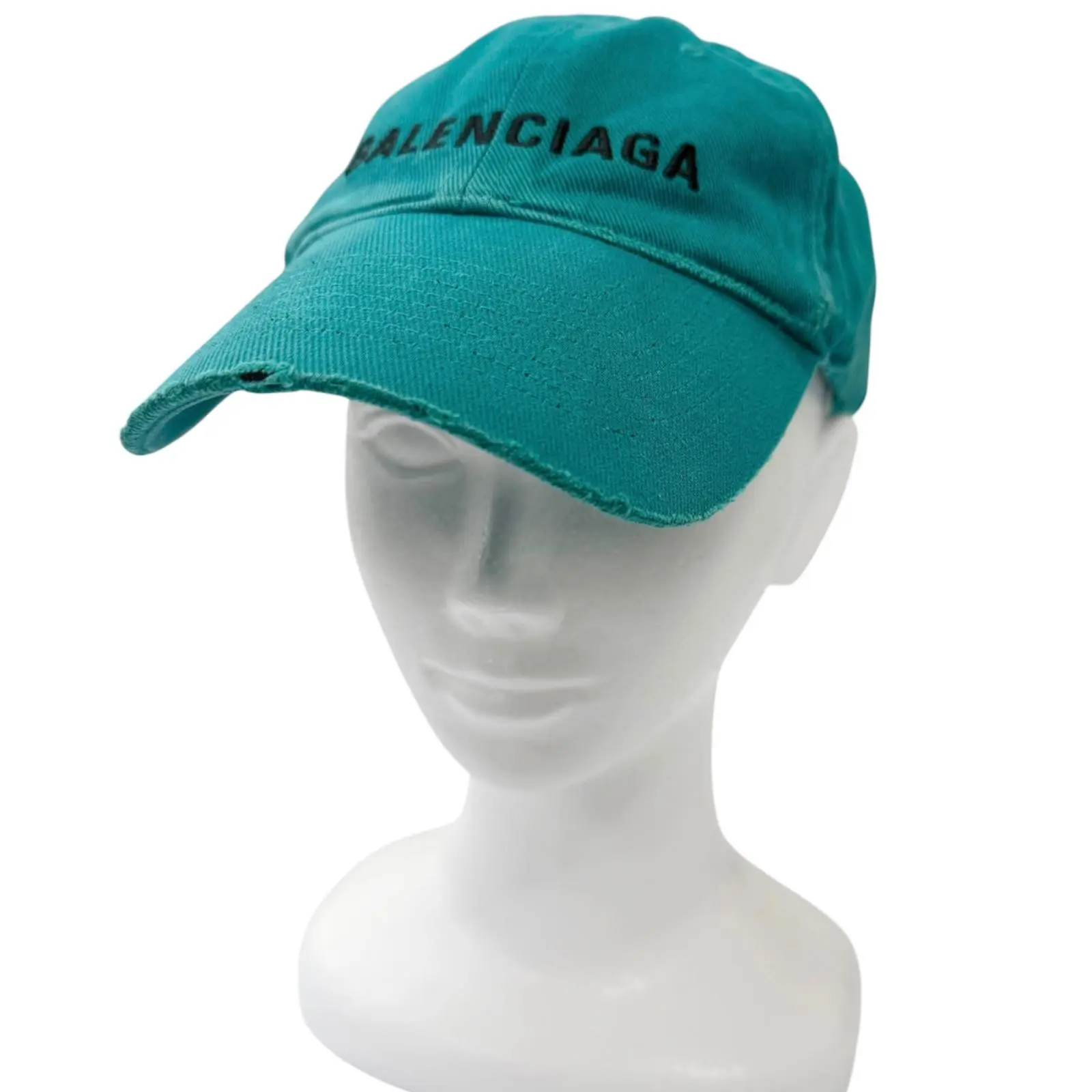 Pre-owned Balenciaga Cotton Small Leather Goods Logo Embroidery Distressed Cap