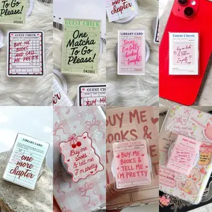 Romance Kindle Grip Pink Heart Bookish Kindle Grip Magsafe, Horror Movie magsafe Popsocket Series,[Gift Ring Magnet] Grip for iPhone MagSafe Cases Book Kindle Grip Cute