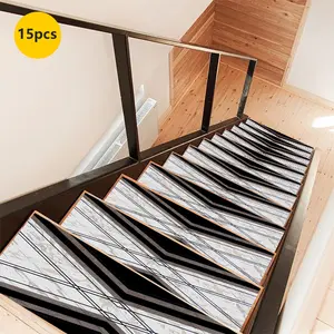 Non-Slip Stair Carpet, Step Protection Carpet, Decorative Bordered Stair Mat for Home Decoration & Bedroom Accessories - Suitable for Indoor, Outdoor Stairs & Multiple Scenarios. Home Decorative Rug