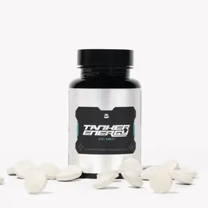 Tanker Energy — Caffeine Mints (60 pieces), Ice Mint flavor, With 60mg of natural caffeine, L-theanine, & Vitamin B12, Convenient energy boost on-the-go,Productivity in work, gaming, & fitness activities, Made in the USA - Healthcare, Dietary Supplement