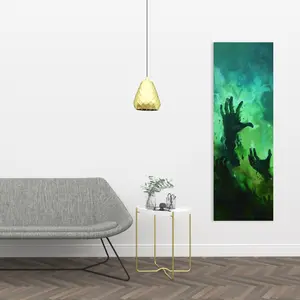 212 MAIN Hands of Despair Minimalist Artistic Poster Print, 16x48 in. Home Decor Room Decoration Artwork, Ideal Gift (Pictorem C1RC1648KC43ZF)