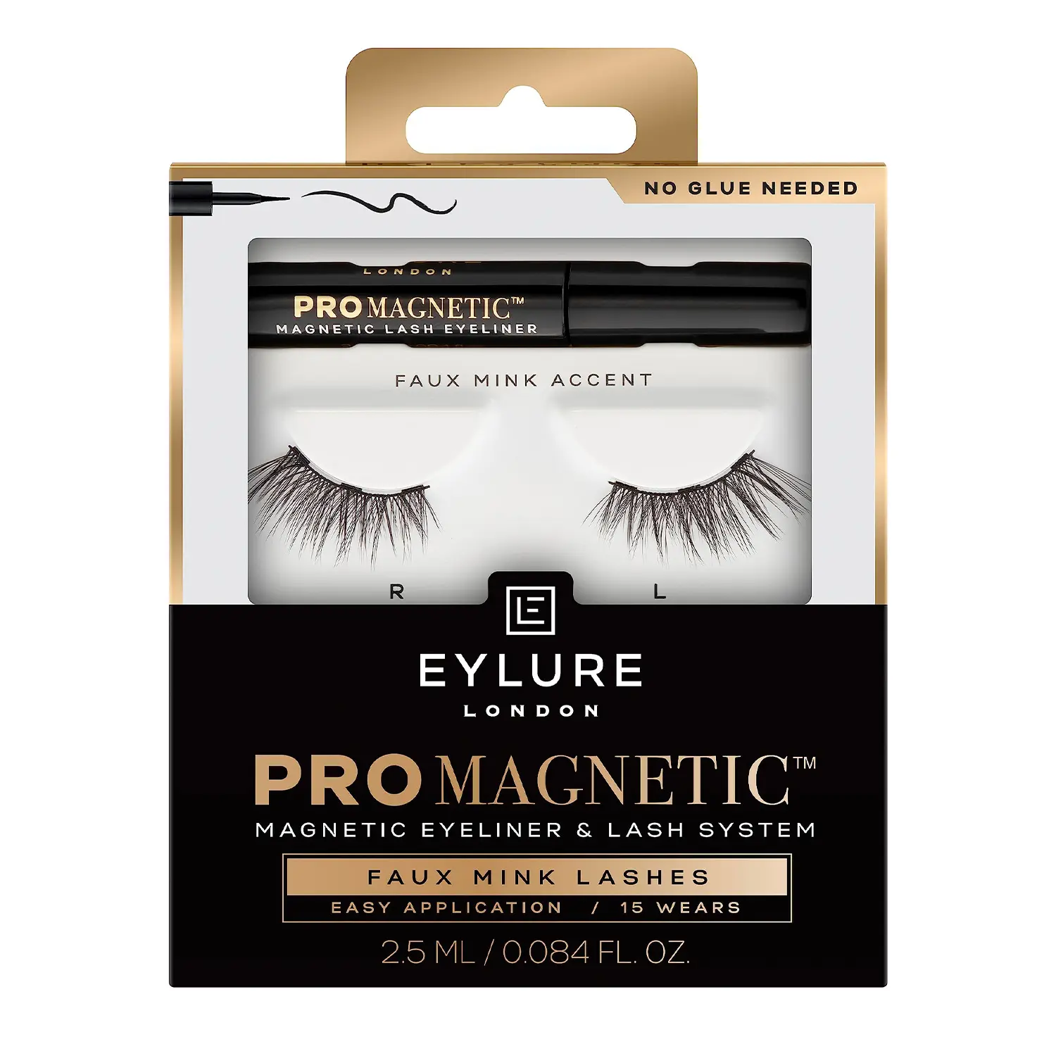 Eylure London Pro Magnetic Eyeliner & Lash System Faux Mink 3 Magnets 0.084oz/ 2.5ml
