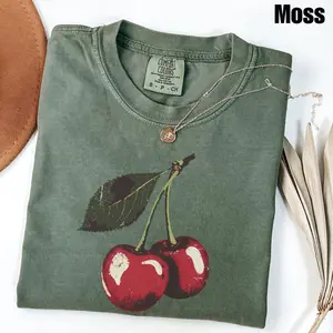 Vintage Cherry Comfort Colors Shirt, Retro Fruit Tee, Cherry Lover Shirt for Women, Cute Summer T-shirt, Aesthetic Foodie Gift