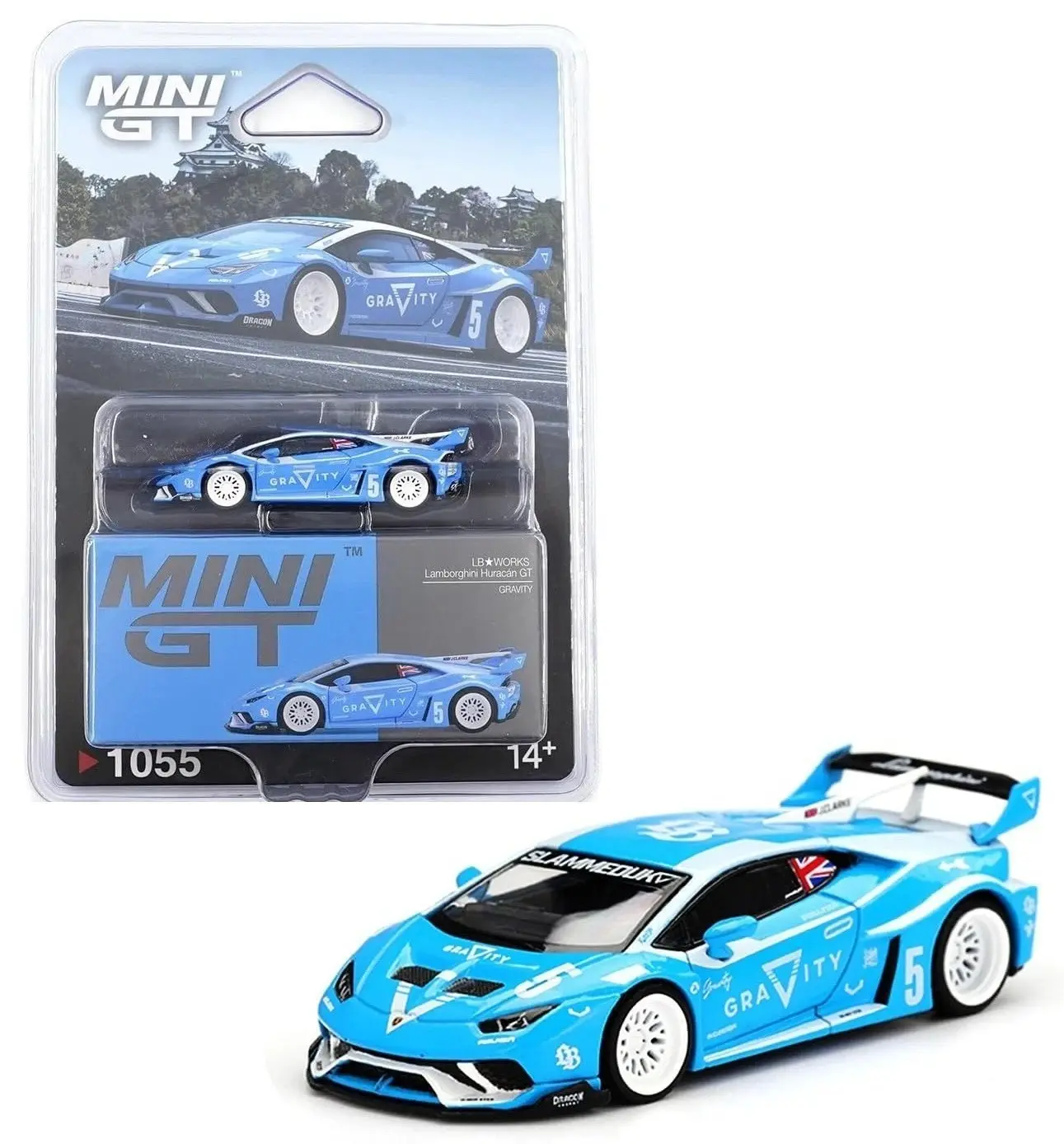 Mini GT LB WORKS Lamborghini Huracán GT GRAVITY Blue 1:64 Scale
