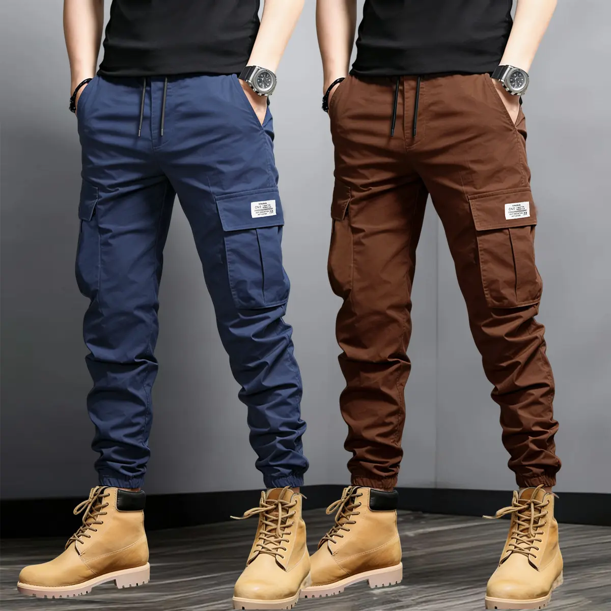 Dark blue + coffee color