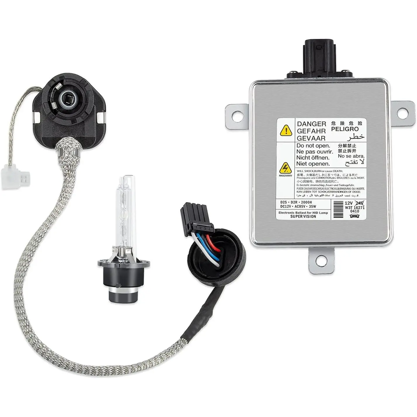 Aluminum Waterproof W3T19371 Xenon HID Headlight Ballast with Igniter and D2S Bulb, Compatible with Acura TL, TSX, ZDX, MDX, RDX, ILX, Honda Accord, Mazda 3, 5, CX-5, Mitsubishi Lancer, Replaces W3T16271, W3T15671