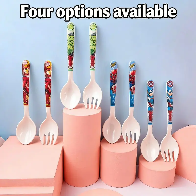 Marvel Officially Licensed Spoon and Fork Set, Cool and Cute Tableware, Kids, Perfect Gift for Fans, 2pcs Cutlery Set, Utensils, Cutlery Utensil Sets, Spoons and Forks Set