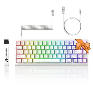 ATTACK SHARK Mechanical Gaming Keyboard, 60% Wired TKL Keyboard with Adjustable Actuation, Anti Ghosting Keyboard, RGB Backlit Keyboard for PC MAC Esport Gamer