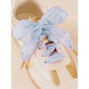 Light Blue Gingham Shoelaces