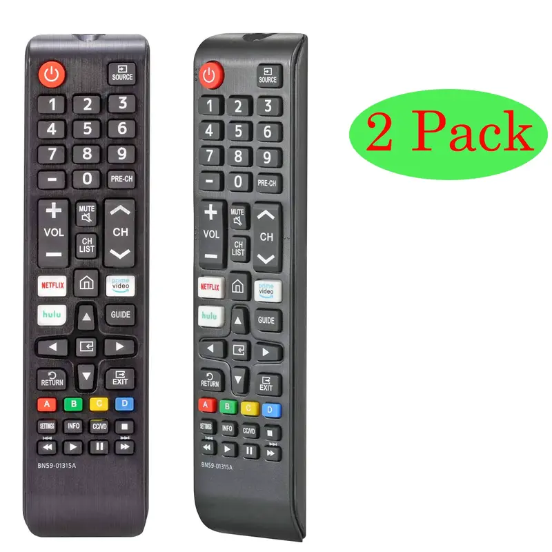 2-Pack Universal Remote Control, Smart Home Controls Accessories, 2pack Backup Remote Controller for Samsung 4K Crystal UHD 6/7/8/9/TU-7000 Series LCD Smart TVs (Replaces BN59-01315 Models)