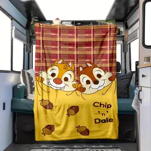 Chip & Dale Plush Blanket - Soft, Warm Polyester RV Blanket with Playful Cartoon Design, Perfect for Bed, Sofa, Picnics - Ideal Christmas, Halloween & Birthday Gift, Birthday Gift Blanket | Playful Design | Polyester Fiber, Chipmunk Accessories 630