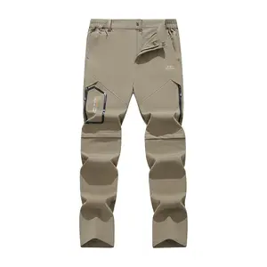 Men's Outdoor Windproof Pants with Adjustable Waistband, Multi Zipper Pockets, Removable Legs Non Stretch Fabric Suitable for Hiking, Construction, and More Machine Washable Work Trousers for Outdoor Activities