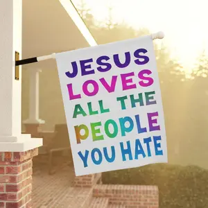 Love Like Jesus Flag: Jesus Loves All The People You Hate Banner, Inclusive Faith Decor, LGBTQ Pride Ally Support Banner, Human Rights