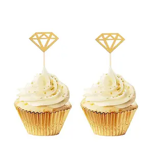 20count Gold Silver Glitter Diamond Ring Cucountake Toppers Cake Topper Wedding Cucountake Topper Birthday Party Wedding Decoration