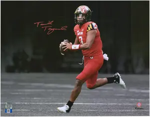 Taulia Tagovailoa Maryland Terrapins Autographed 11" x 14" On The Run Spotlight Photograph - Fanatics Authentic Certified