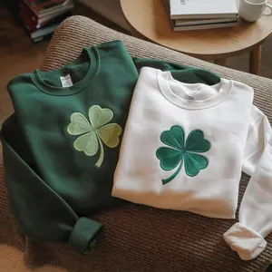 St. Patrick’s Day Embroidered T-Shirt, Irish Clover Sweatshirt, Irish Clover Sweatshirt, St. Women's St. Patrick's Day Patrick's Hoodie