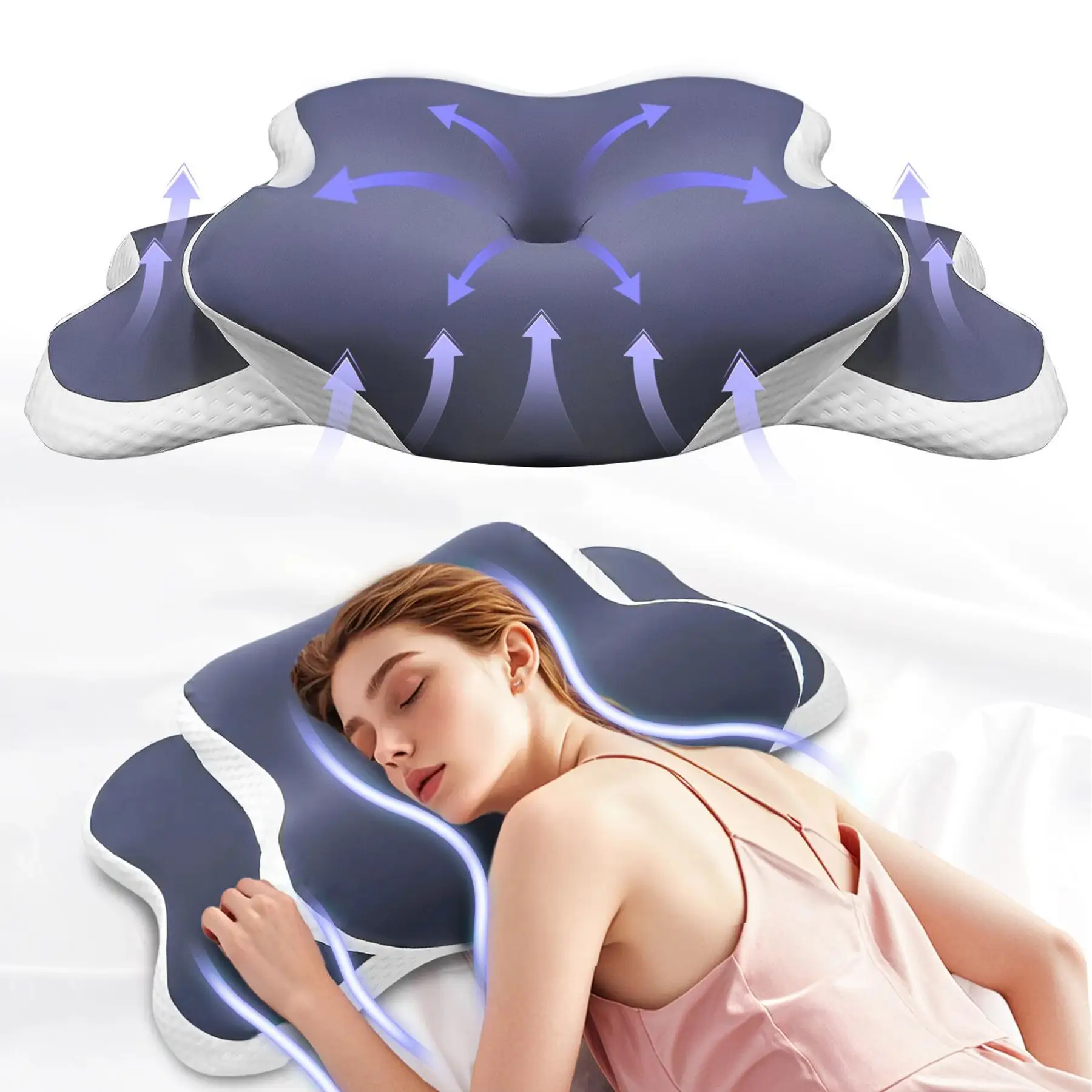 Memory Foam Soft Neck Pillow, 1 Count Neck Support Pillow, Sleeping Pillow for Side & Back Sleepers, Sleep Aids, Bedding Supplies