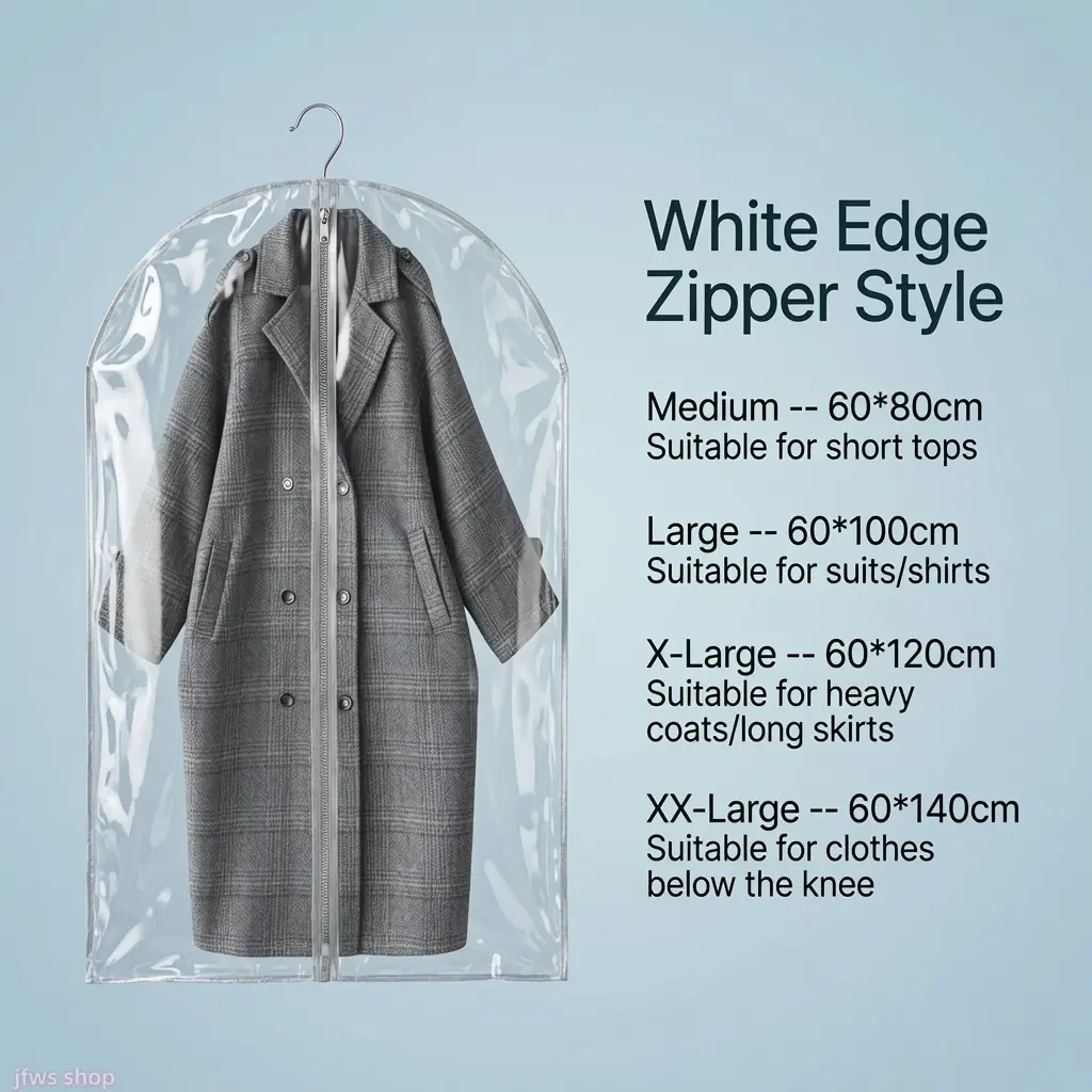 6 Pack 2026 Washable PEVA Garment Dust Cover Waterproof Dustproof for Suits Coats Closet Organizer Breathable Travel Moving Wardrobe Space Saving Gift US Design