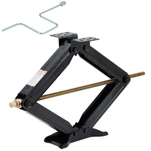 Heavy Duty RV Scissor Jacks 2 Pack - 5000lb Capacity 24 Inch Adjustable Height Stabilizer - Powder Coated Steel Leveling Jacks with Crank Handle for Travel Trailers, Campers, 5th Wheels