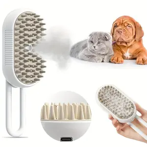 Three-In-One Rechargeable Cat Steam Comb & Self-Cleaning Fur Grooming Brush, Removes Knots, Reduces Shedding, Smooth Grooming for Cats, Grooming Tools