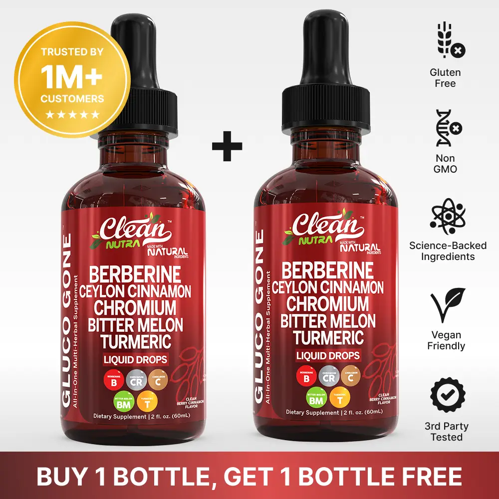 BOGO Organic Ceylon Cinnamon Berberine Liquid Drops Supplement with Bitter Melon...