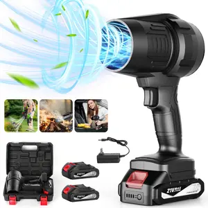 Turbo Jet Blower Leaf Blower Violent Turbo Fan Brushless Pure Copper Motor Cordless 21V MAX Power Air Duster for Car Drying Snow Blower Home Garden Maintenance
