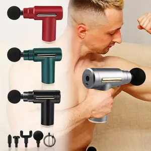 Outdoorfun Portable Electric Massage Gun USB Rechargeable 1200mAh Battery 6-Speed Deep Tissue Massager for Body Back Neck Red & Green Options