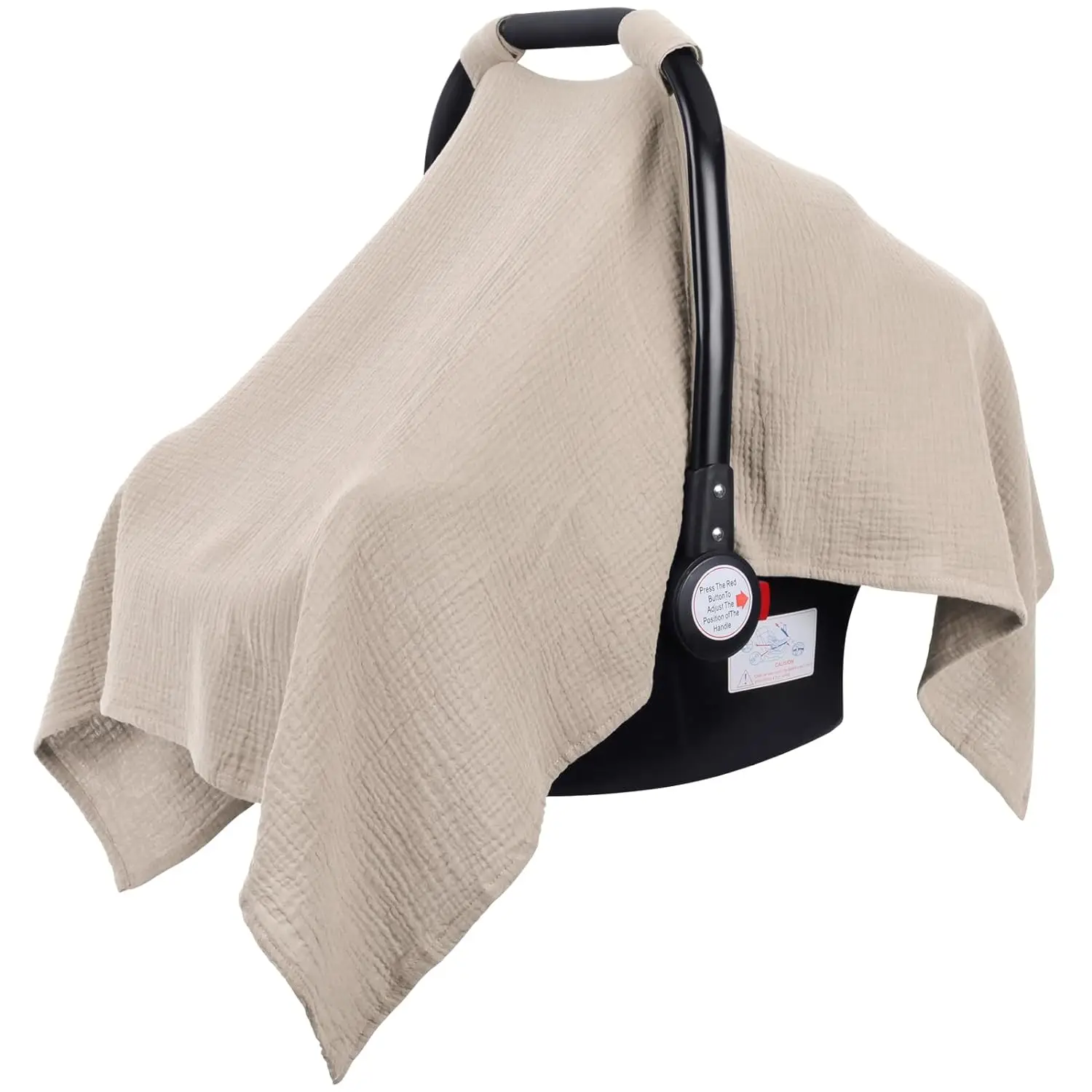 Breathable Muslin Car Seat Cover for Infants, Lightweight Baby Carrier Cover for Girls and Boys, Perfect for Warm Weather, Unisex Design
