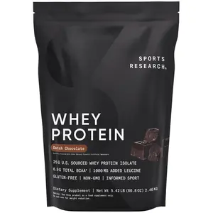 Sports Research Whey Protein - Sports Nutrition Whey Isolate Protein Powder - 5 lb Bag Bulk Protein Powder 25g per Serving