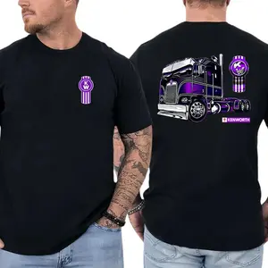 Kenworth Truck Pride Cotton T Shirt Vibrant Truck Illustration For Men Full Color Various Sizes Design Short Sleeve Casual Graphic Tee Soft Comfortable Breathable Streetwear Vintage Style Summer Cool High Quality Gift For Truck Drivers Enthusiasts