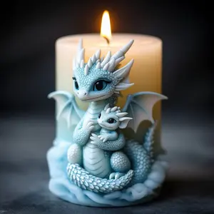 Parent-Child Dragon Baby & Dragon Mom Candle Mold, DIY Handcraft Tool, Candle Making, High-Quality Clear Texture, Easy to Operate, Dragon Year, Decoration