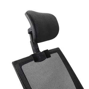 Office Chair Mesh Headrest Attachment Universal, Adjustable & Detachable Ergonomic Neck Support Cushion Clip On, Breathable Mesh Head Pillow Detachable (Sponge, Black)