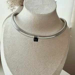 Chunky Herringbone Silver Necklace
